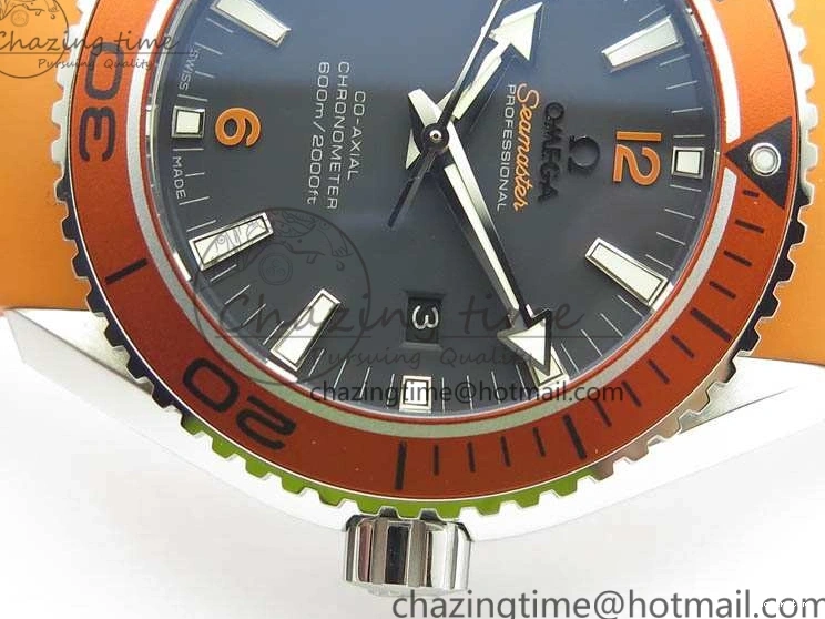 0217 UrbanStyle Planet Ocean Pro Orange Bezel 45mm OMF 1:1 Best Edition On Rubber Strap A8500 (Black Balance Wheel) 8138